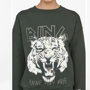 Anine Bing graphic sweatshirt green (medium)